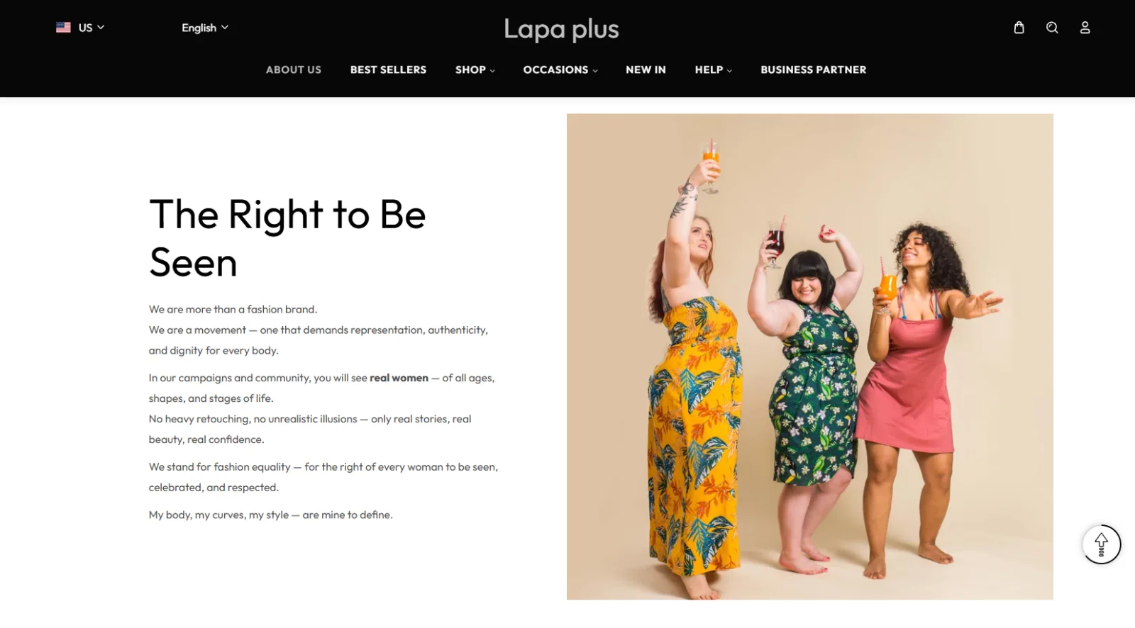 Lapa Plus brand page: The Right to Be Seen