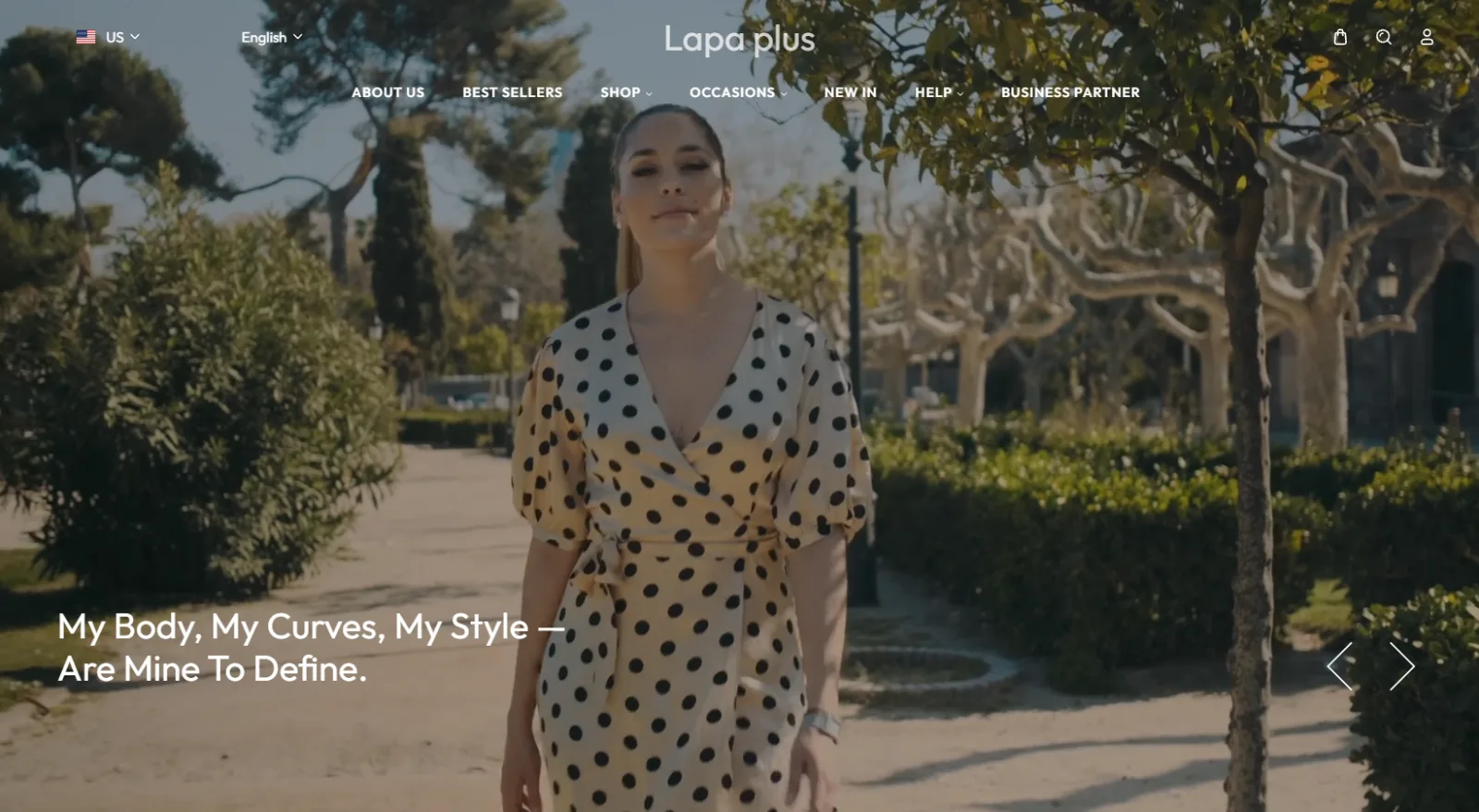 Lapa Plus homepage hero: My Body, My Curves, My Style